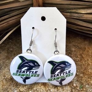 Seattle Seawolves Earrings Rugby Union Team Souvenir Tukwila Fashion Costume